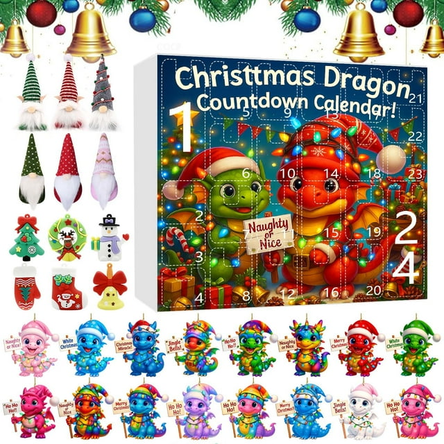 2025 Baby Ornament Advent Calendar Set with 2D and 3D Decorations for Festive Holiday Countdown