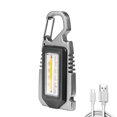 thumbnail image 1 of Luz De Trabajo Mini linterna LED COB de 500 lm, llavero impermeable para acampar, lámpara de trabajo plateada, 1 of 5