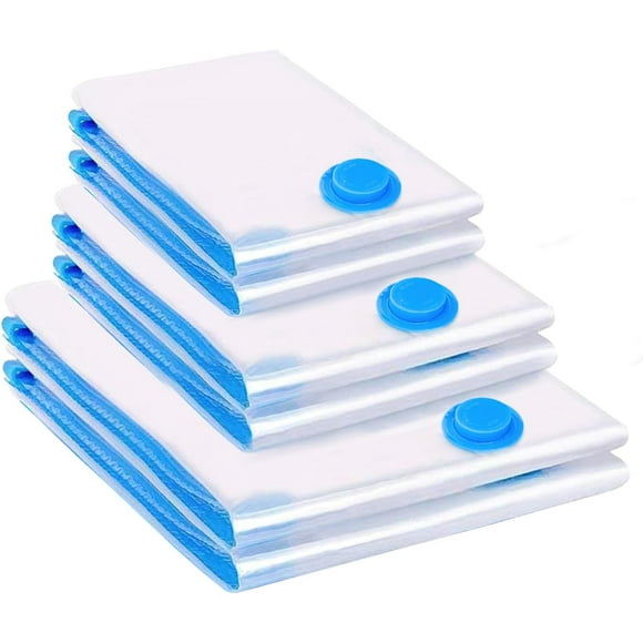 Compression Storage, Vacuum Seal Space Saver Bags, Vacuum Storage Bags For Clothing, Blankets, Bedding, Durable Protection, Reusable Travel Organization Bags, 6 Pieces