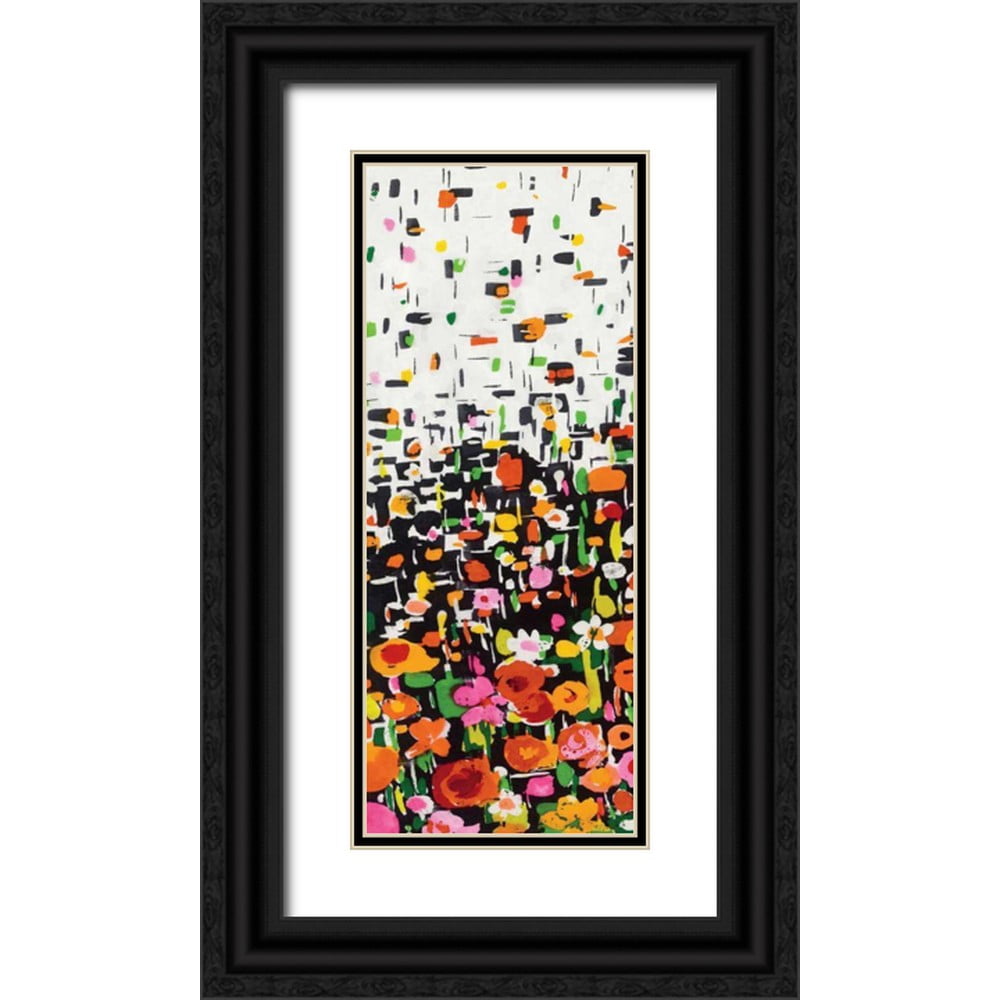 Wild Apple Portfolio 10x18 Black Ornate Wood Framed with Double Matting Museum Art Print Titled - Flower Shower II