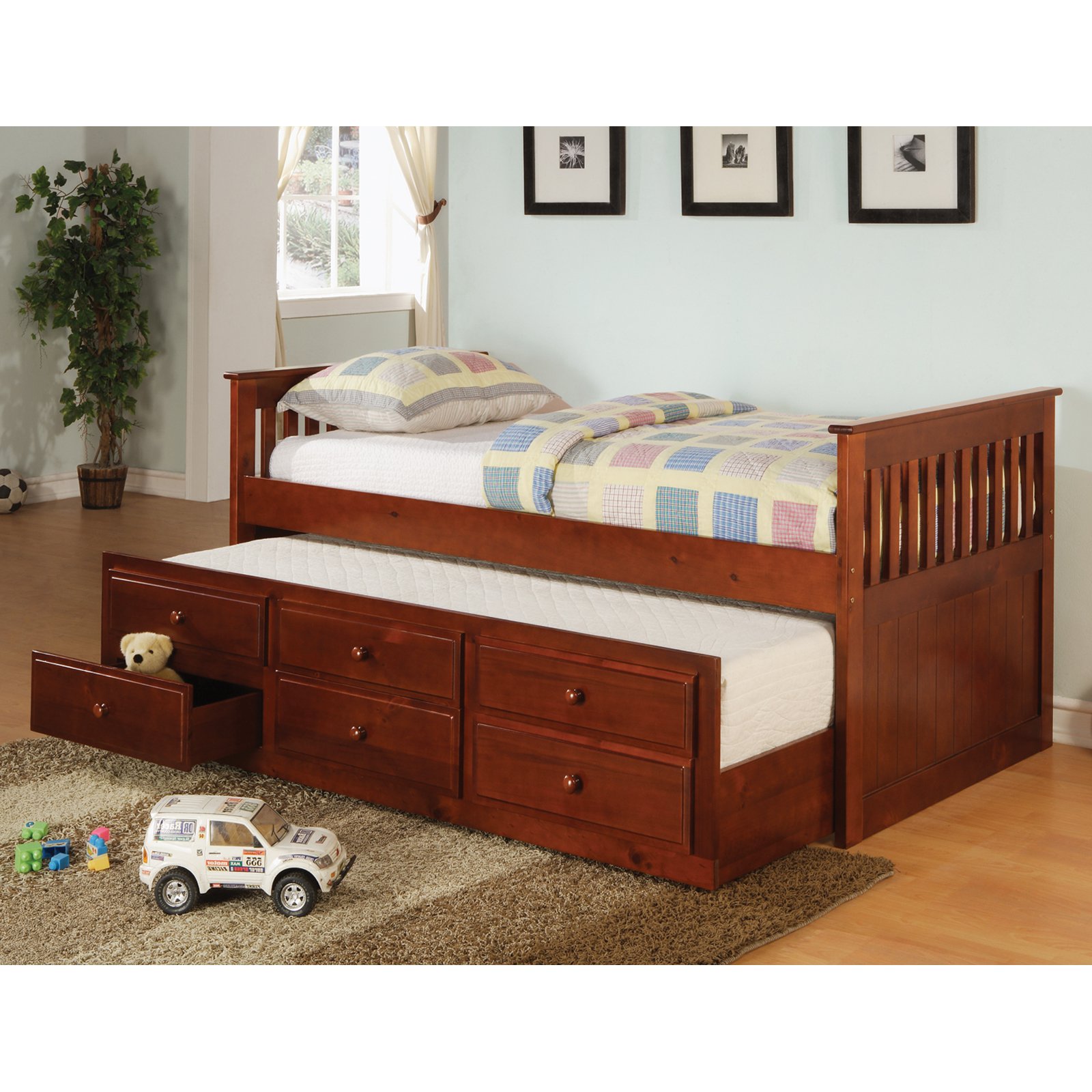Coaster Furniture La Salle Twin Captains Bed with Trundle and Storage