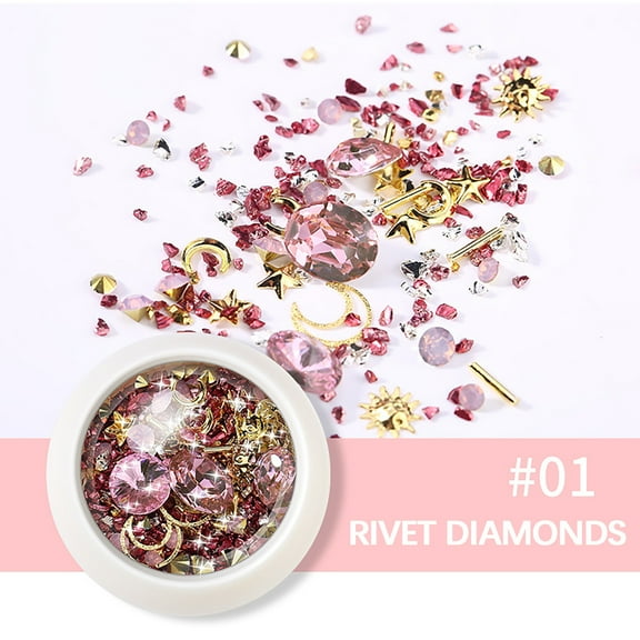 HOARBOEG 1 Bottle Multi Shapes AB Nail Rhinestone Crystals Rhinestone for Nail Art Decoration