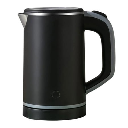 

0.8L Upgraded Electric Kettle Double Wall Stainless Steel Portable Wide Opening for Coffee and Tea Black UK Standard