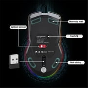 POINTERTECK 2.4G Wireless Gaming Mouse,Rechargeable Computer Gaming Mouse