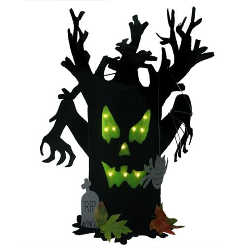 25" LED Lighted Spooky Black Ghost Monster Twig Tree Halloween