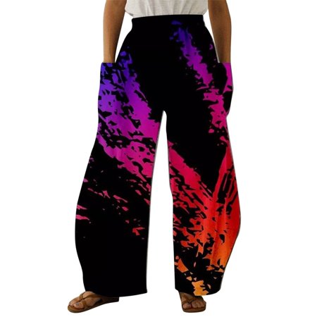 

gvdentm Pajama Pants Women High Waisted Flare Pants Solid Color Fashion Pleated Bell Bottoms For Women