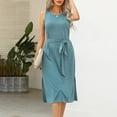 thumbnail image 4 of EQWLJWE Robes d'Été pour Femmes 2023 Liquidation Robes pour Femmes Robe d'Été Décontractée à Manches Courtes avec Boutons et Lacets, 4 of 5