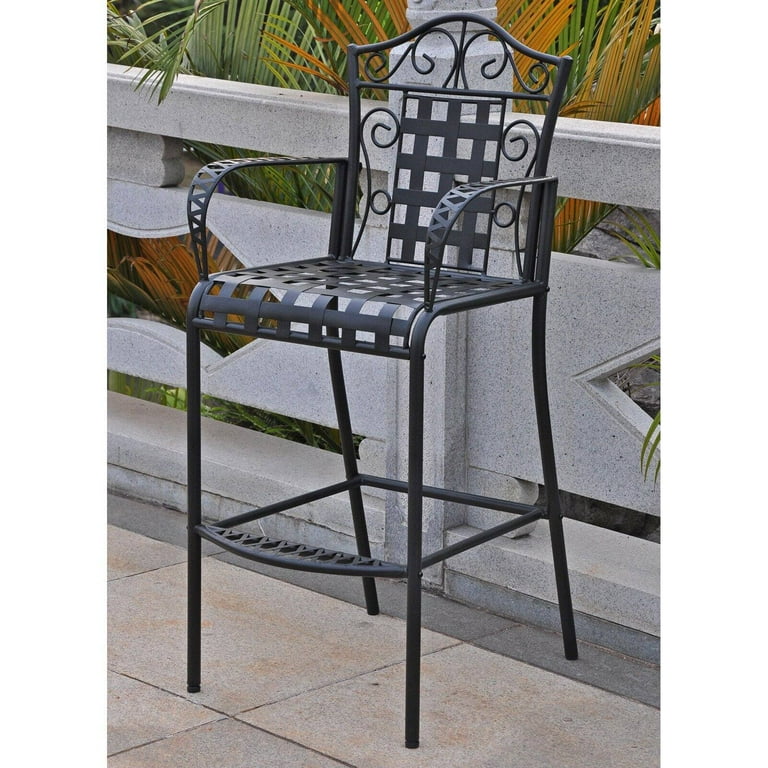 International Caravan Set of 2 Mandalay Iron Bar Height Chair International Caravan Set of 2 Mandalay Iron Bar Height Chair