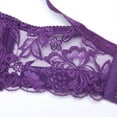 thumbnail image 4 of Mrat Women Ladies Bras Lace Lingerie Wire-Free Bra Wire-Free Bralette Lace Crop Cami Tops Sheer Wire-Free Longline Bralette Underwear Gathered Bra Purple XXL, 4 of 8