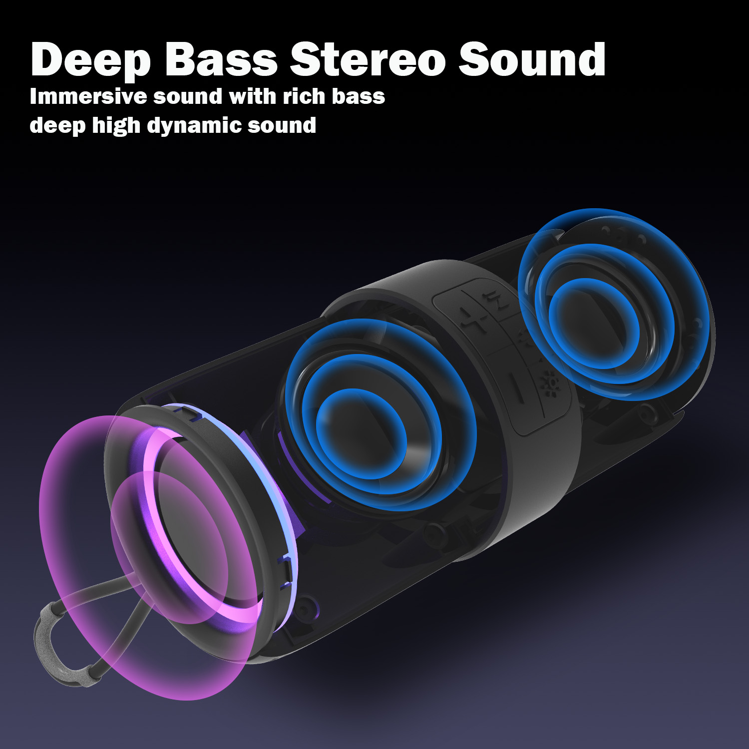 Dammyty Portable Bluetooth Speaker with LED Lights, Black photo 4