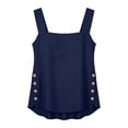 thumbnail image 5 of Wide Strap Tank Tops for Women Thick Strap Tank Tops Long Tank Top Layering Tank Tops for Women Square Neck Tank Top Summer Tank Tops for Women Blue XL, 5 of 7