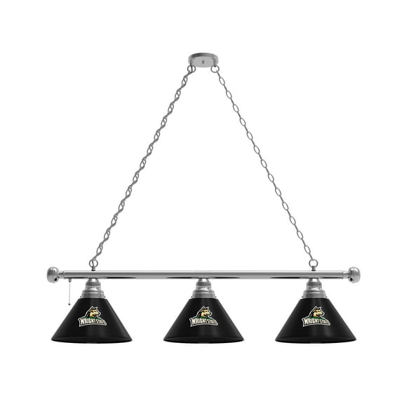 Wright State University 3 Shade Billiard Light with Chrome FIxture
