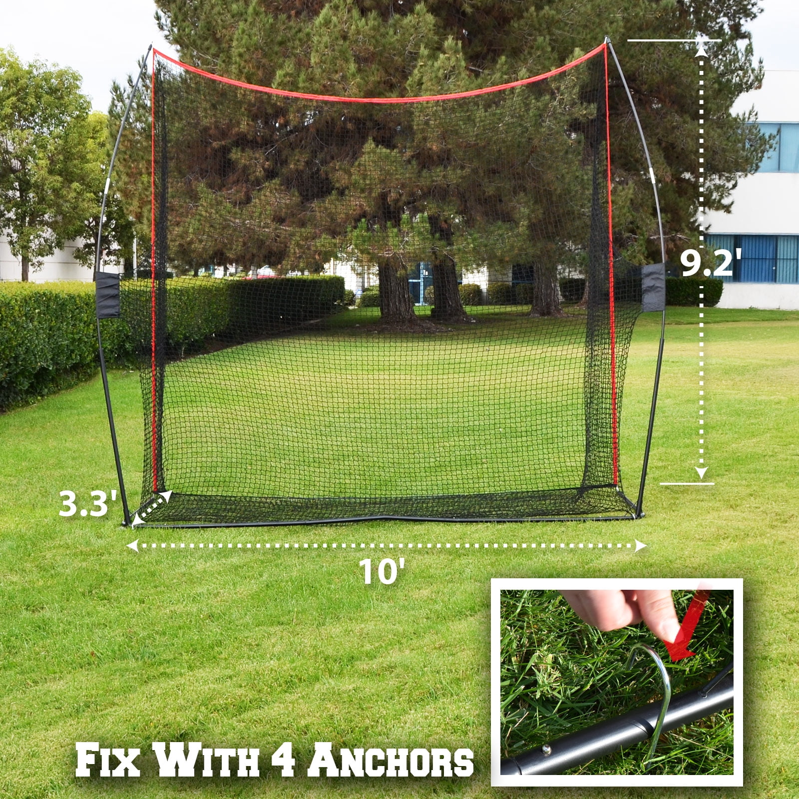 Strong Camel Portable 10'x9'x3' Golf Net Practice Hitting Net Training Driving Indoor Outdoor