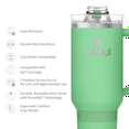 thumbnail image 3 of Cirkul 40oz All-Day StrawSip Double-Wall Insulated Stainless Steel Tumbler with Handle, Eucalyptus (Light Green), 3 of 8