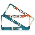 thumbnail image 2 of 2 Pieces Here Comes The Sun License Plate Cover Boho Sun License Plate Cover License Plate Novelty License Plate Frame Aluminum 2 Round Holes for Women Men US Vehicles Standard, 2 of 6