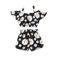 thumbnail image 3 of Newest Fashion Summer Toddler Baby Girl Clothes Off Shoulder Ruffle Sling Crop Tops Short Pants 2Pcs Outfits Clothes, 3 of 5