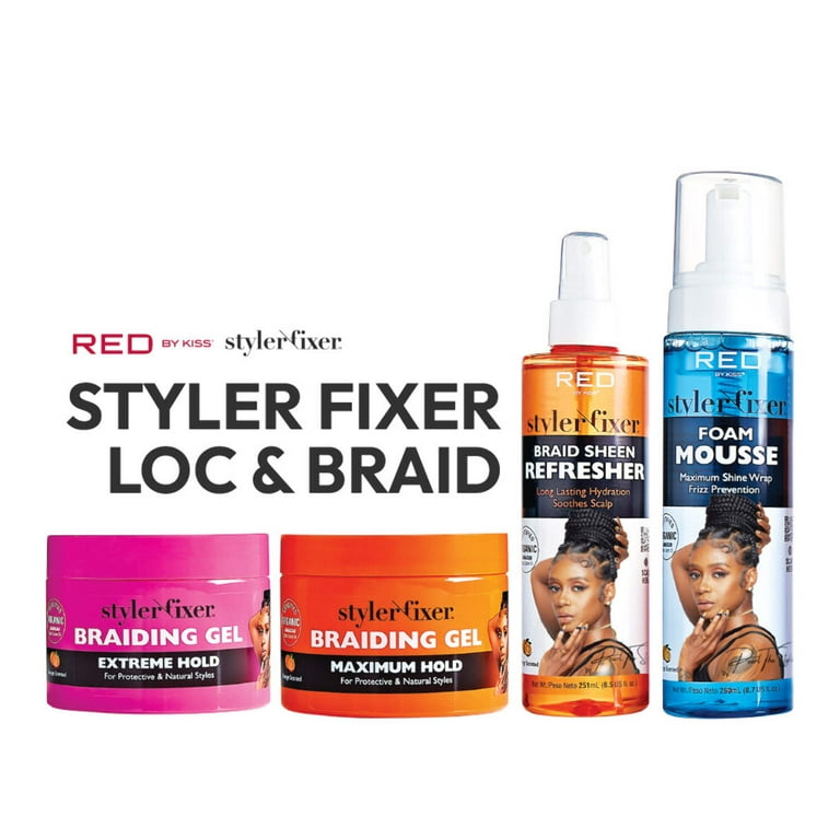 Red by Kiss Braiding Gel Extreme Hold Styler Fixer for Box Braids