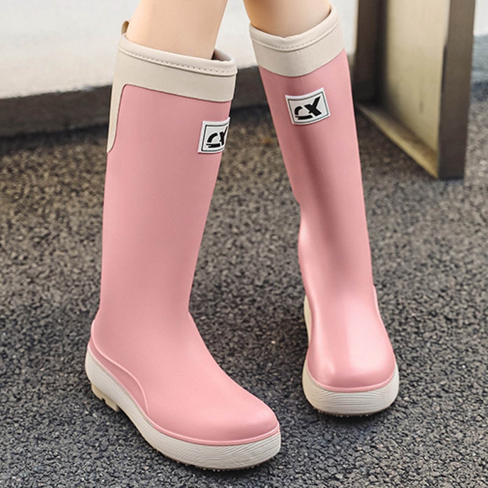 Knee High Rain Boots for Women Waterproof Rubber Garden Boots Non Slip Muck Boots Tall Fishing Water Shoes