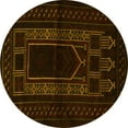 thumbnail image 1 of Ahgly Company Machine Washable Indoor Round Persian Yellow Traditional Area Rugs, 8' Round, 1 of 4