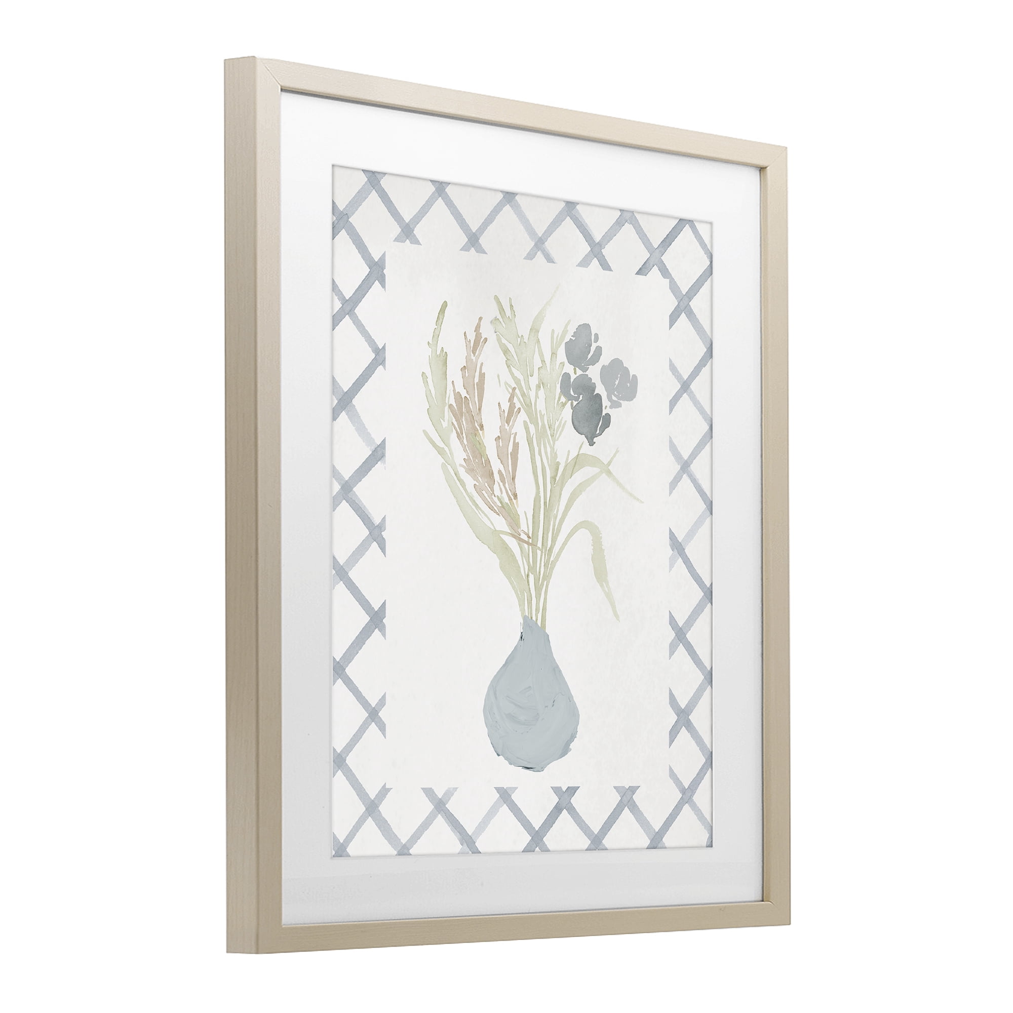 Stupell Industries Soft Blue Anna Bouquet Birch Framed Print Under Glass, design by Elizabeth Medley
