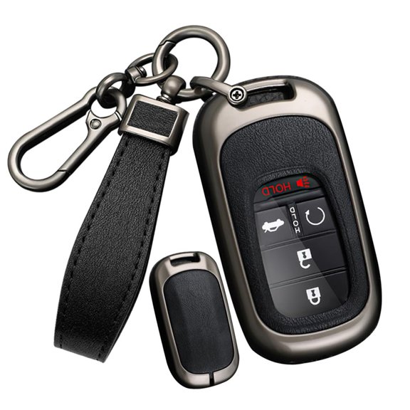Leather 3/4/5 Button Key Fob Cover Fit for Honda Civic 2022 2023 2024 Accord HR-V Pilot CR-V Keyless Key Case with Keychain