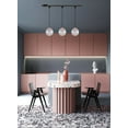 thumbnail image 6 of Kiven H-Type Track Lighting, 3-Light Modern Halo Track Pendant Light with Glass Shade, Track Light Pedant with 24inches Cord for Bedroom Kitchen Island Home Lighting,Rose Gold Finish, 6 of 7