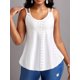 thumbnail image 3 of Top Cami Liso Con Ojales, Top Sin Mangas De Verano Con Cuello Redondo Sexy, Ropa De Mujer, 3 of 4