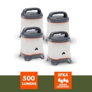 Ozark Trail Lantern, 500 Lumens, LED Mini Camping Lantern, Carabineer Handle, 4 Pack