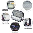 thumbnail image 4 of Pencil Bag with Magnetic Foldable Base Large Capacity Stand-Up Pencil Case Durable Nylon Pen Pouch Whale and Rose Pattern, 4 of 7