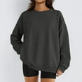 thumbnail image 6 of Resicozy Womens Sweatshirts Oversized Plain Crewneck Pullover Hoodies Trendy Cute Long Sleeve Drop Shoulder Sweater Tops Dark Gray XL, 6 of 6
