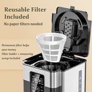 LINKChef Drip Coffee Maker 12 Cup Programmable Drip with Glass Carafe, 12-Hour Auto Brew Timer, Keep Warm Plate, Easy Clean Filter Basket