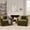 Green, variant on Aufeile Swivel Barrel Accent Chair Set of 2 for Living Room, Modern Round 360° Swivel Chair with Curve Back, Comfy Upholstered Single Sofa Chairs for Bedroom and Office, Beige