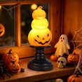 thumbnail image 6 of Roiihwy 3 Stacked Halloween Night Lights Pumpkin Decor, LED Light Halloween Gifts Lantern Classic Plastic Vintage Pumpkin for Indoor Outdoor Festival Party Decoration, 6 of 6