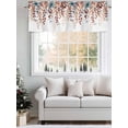 thumbnail image 3 of Orange Blue Leaves Valances for Windows Fall Leaf Vintage Eucalyptus Leaves Kitchen Valance Curtain Rod Pocket Small Curtains for Cafe Bathroom Laundry Basement 54" x 18", 3 of 8