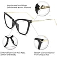 thumbnail image 3 of Montura de gafas de ojo de gato de gran tamaño con lentes transparentes, 3 of 5