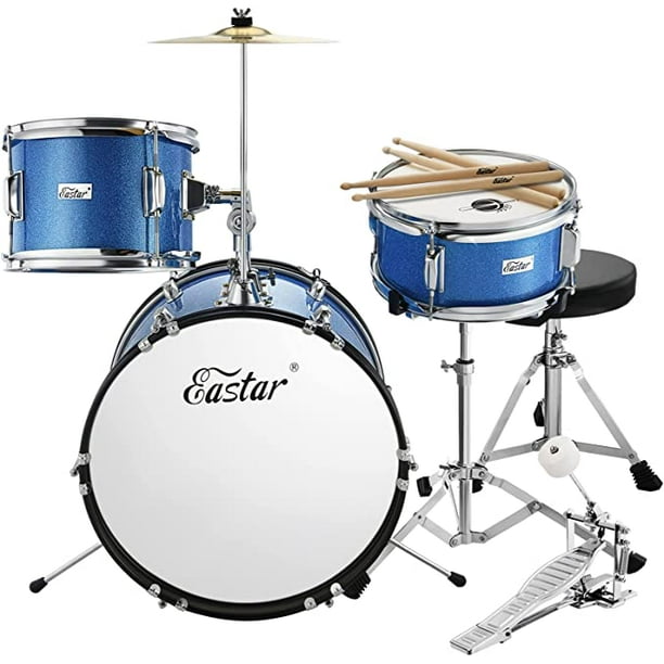 Eastar Drum Set 16 inch 3Piece, Junior Drum Set Kit with Throne, Cymbal, Pedal & Drumsticks