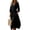 Black, variant on Womens 3/4 Sleeve Tunic Dress, Casual Loose Fit Pleated Long Gown, Elegant A-Line Work Office Beach Vacation Swing Dress, S-2XL