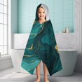 thumbnail image 6 of Teal and Gold Marble Glitter Dots Pattern Hooded Bath Towel，60"x35" for Ages 3 To 12 Kids, Quick Dry Lightweight Soft Microfiber Hood Beach Towel Cover Up for Kids, 6 of 7