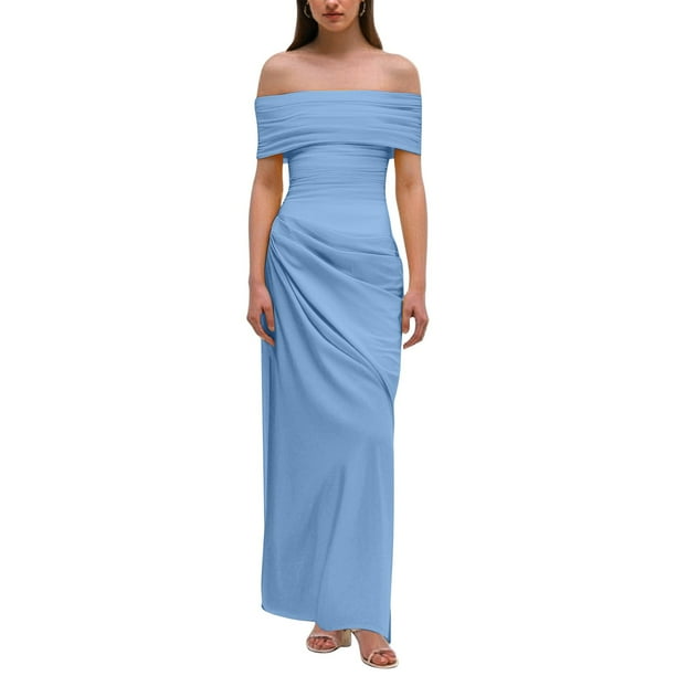 Vestido informal transparente de un solo hombro para mujer - Dos piezas, primavera/verano, S-L