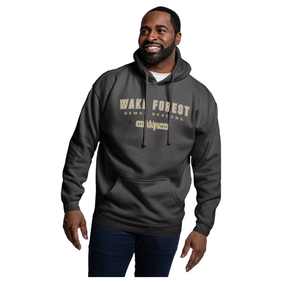 Men's-League Collegiate Wear Black Wake Forest Demon Deacons Essentials 2.0 Fleece Pullover Hoodie