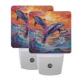thumbnail image 5 of Dolphins on Sea Night Light LED Dusk to Dawn Auto Sensor Night Lamp Plug-in Nightlight for Bedroom Hallway Kitchen 2 PCs, 5 of 7