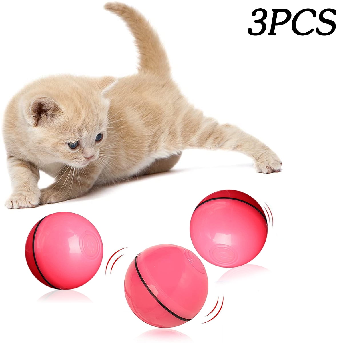 3 Pcs Smart Interactive Cat Toy Ball, Automatic Rolling Pet Toy