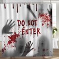 thumbnail image 3 of Halloween Shower Curtain with Bloody Hands for Halloween Decorations Theme Decor Props Bathroom Horror Bath Curtain 72"x72", 3 of 7