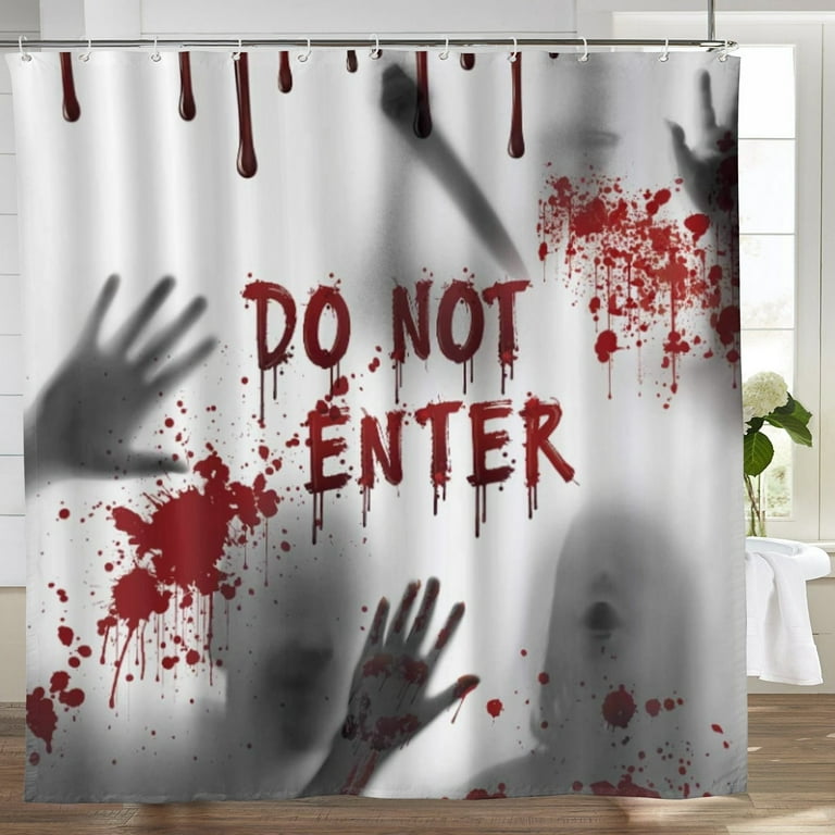Halloween Shower Curtain with Bloody Hands for Halloween Decorations Theme Decor Props Bathroom Horror Bath Curtain 72 inchx72 inch, Men's, Size: 72 x