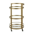 thumbnail image 3 of Evelyn&Zoe 21" Brass Finish Metal/Glass Bar Cart, 3 of 8
