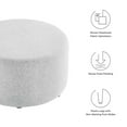 thumbnail image 5 of Callum Large 29" Round Woven Heathered Fabric Upholstered Ottoman, 5 of 7