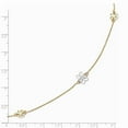 thumbnail image 3 of Leslie's Real 14kt Two-tone Polished Flower with 1in ext. Anklet; 10 inch; for Adults and Teens; for Women and Men, 3 of 3
