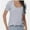 greystripe, variant on Women's Basic Summer T-Shirt - Square Neck Short Sleeve Top, Casual Comfort Fit