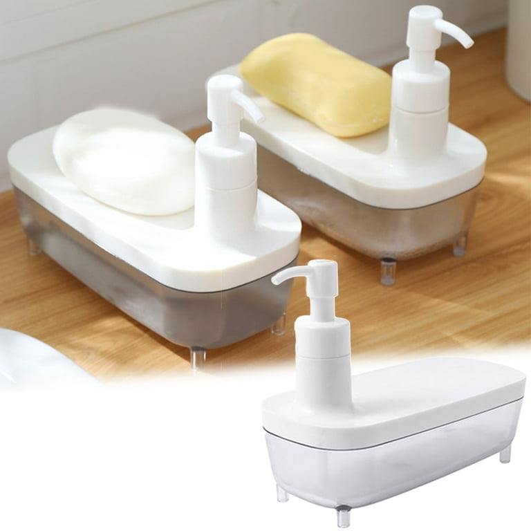 Soap Dispenser Bathroom Dishwashing Liquid Dispenser Countertop Hand Soap  Dispensers With Sponge For Kitchen Sink Bathroom