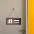 thumbnail image 5 of Fun Restroom Sign Arrow Right | Rustic Dark Wood 5 x 10" Hanging Sign, 5 of 8
